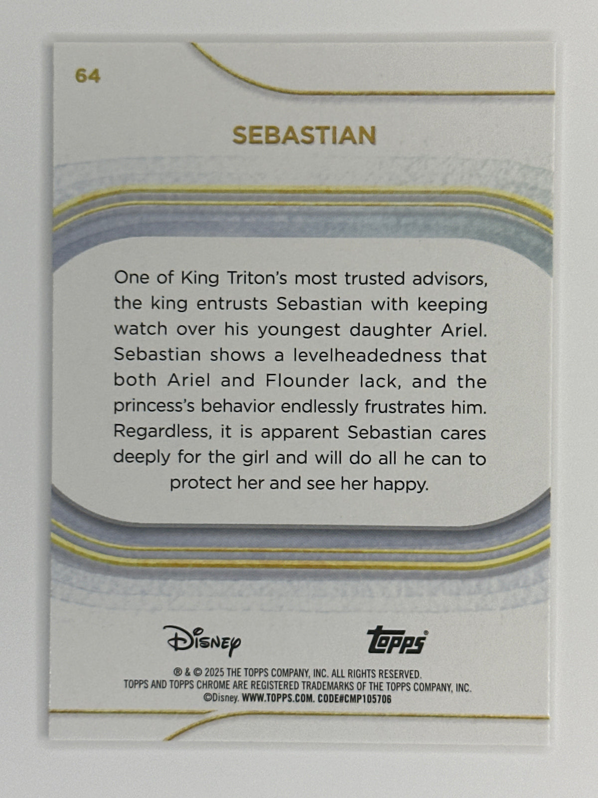 2025 Topps Disney Chrome 064 Sebastian Base Card