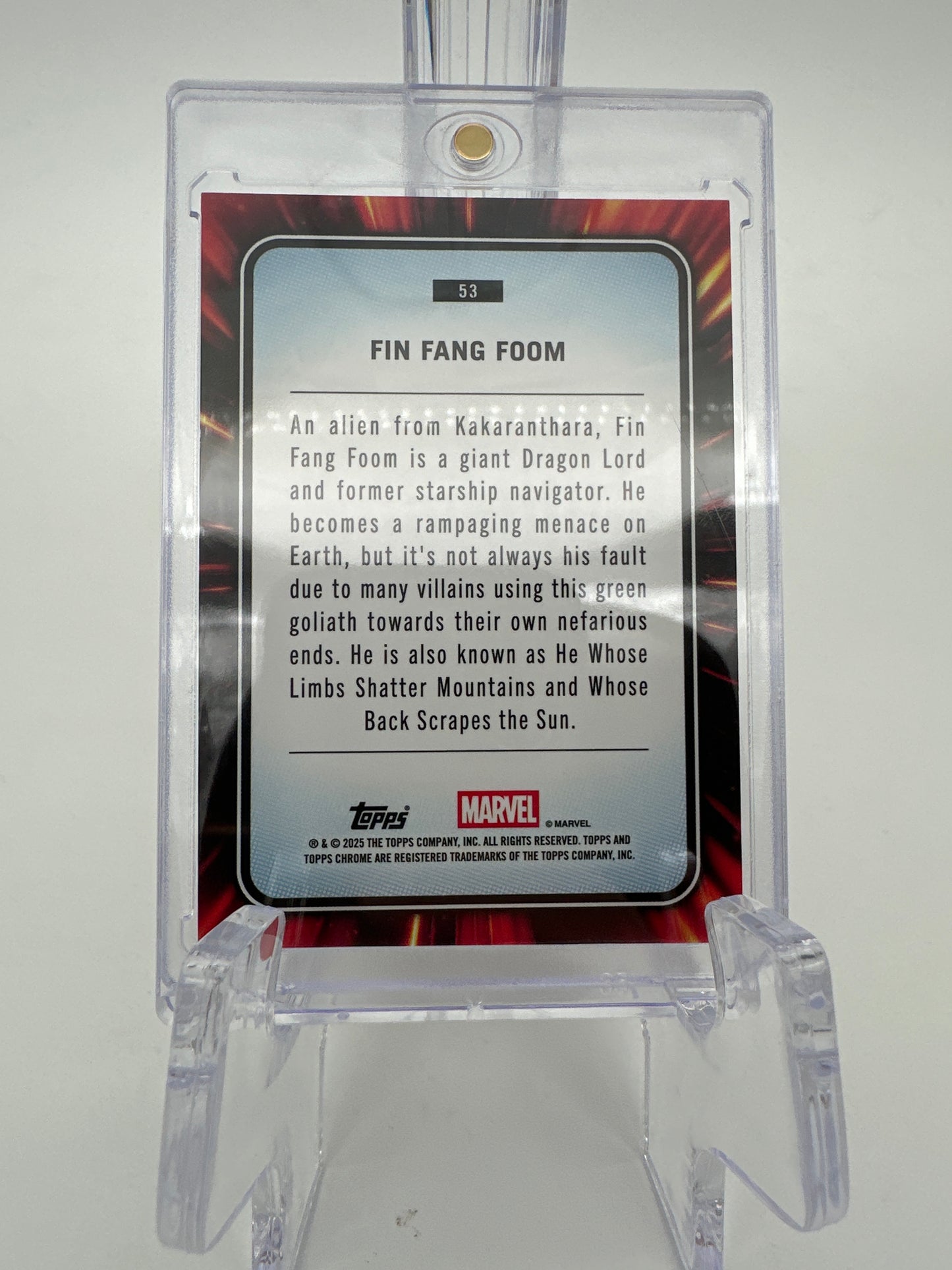 Marvel Topps Chrome Fin Fang Foom Rose Mini Diamond /40