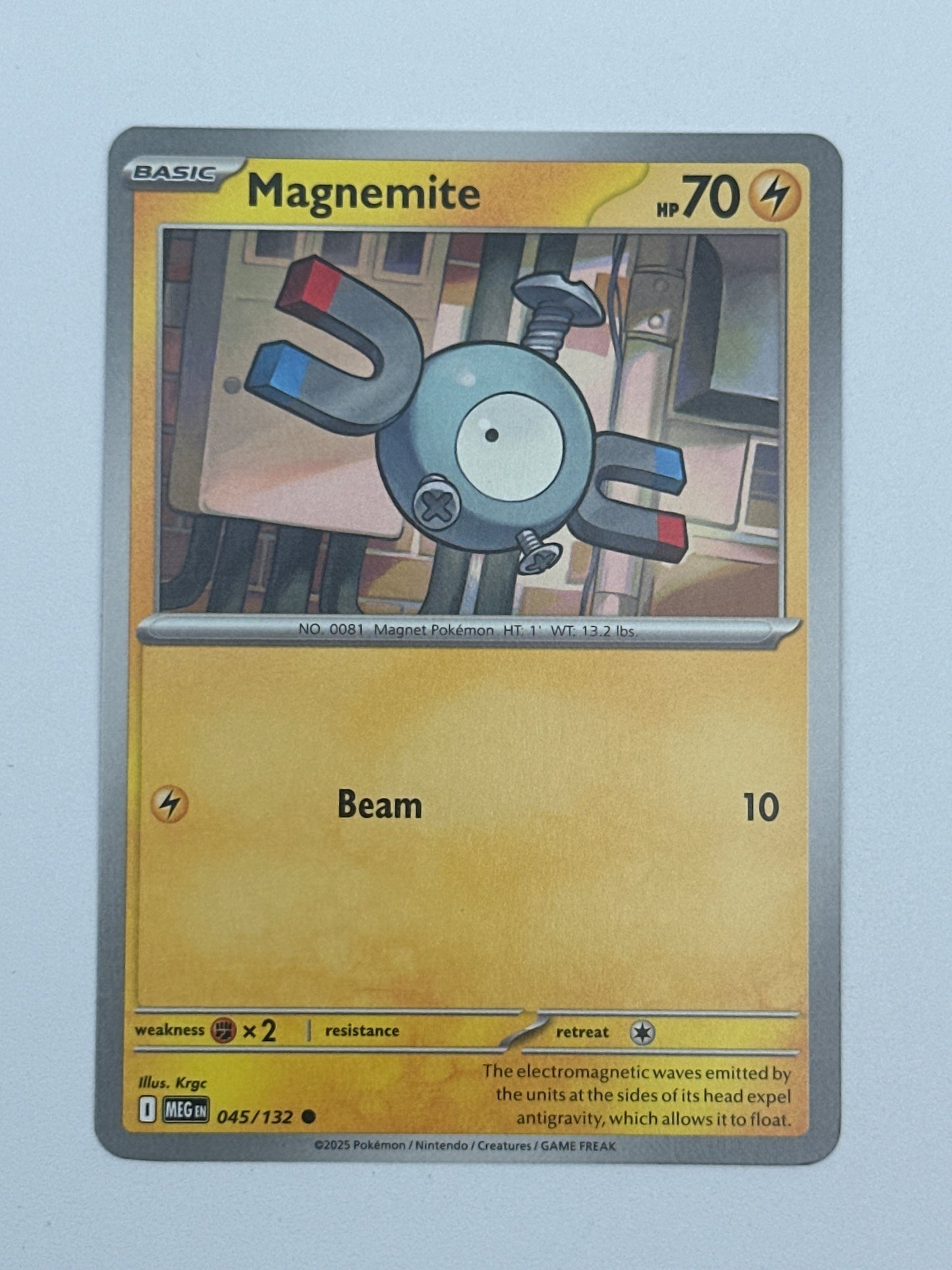 Pokémon Trading Card Game Mega Evolution MEG 045/132 Magnemite Base Card