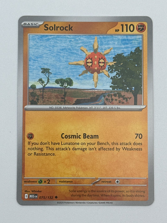 Pokémon Trading Card Game Mega Evolution MEG 075/132 Solrock Base Card