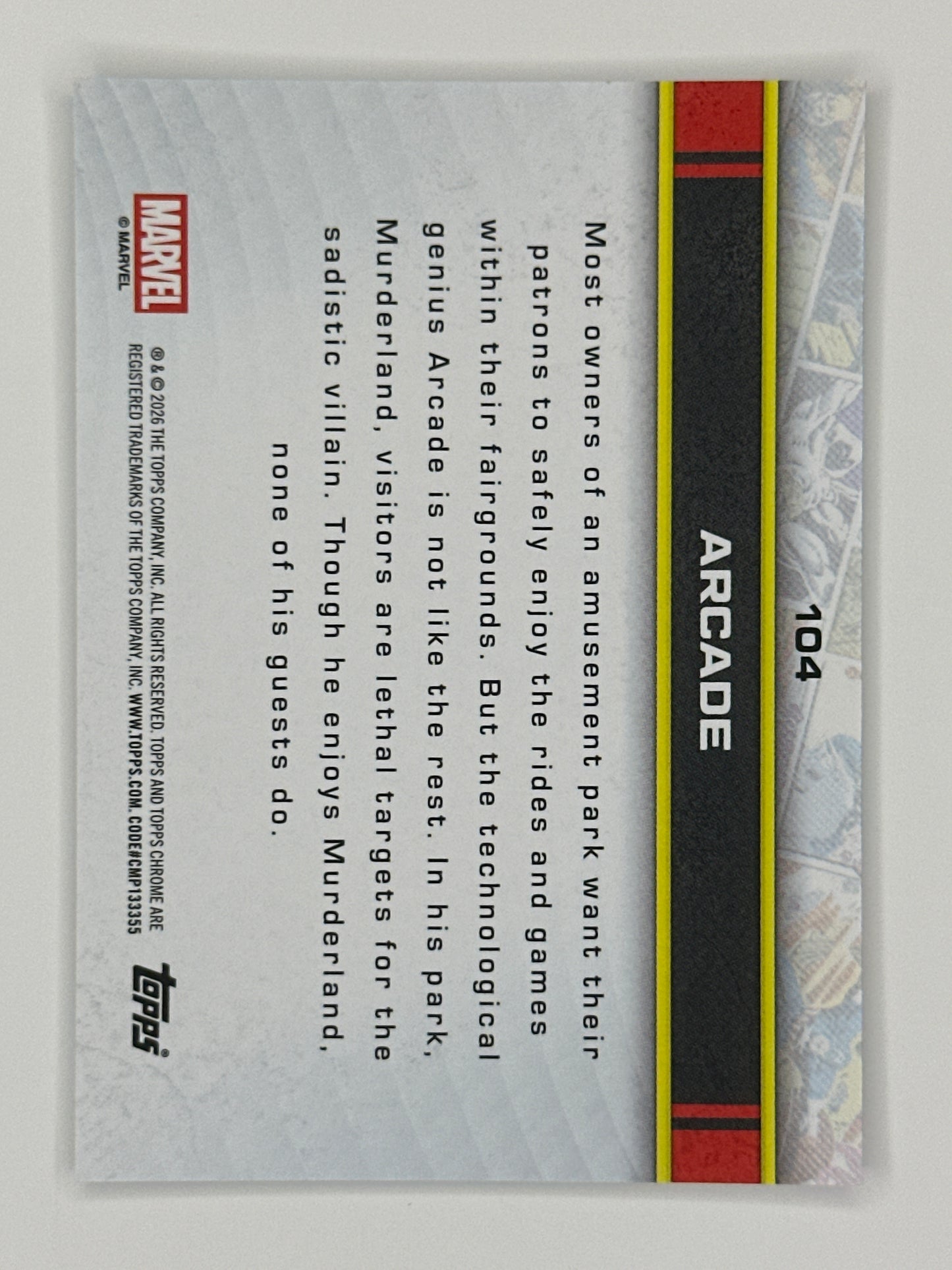 2026 Topps Marvel Chrome 104 Arcade Base Card