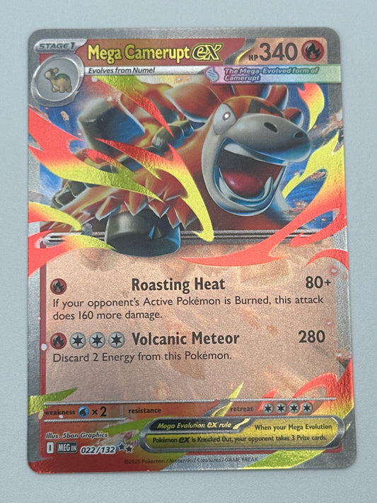 Pokémon Trading Card Game Mega Evolution MEG 022/132 Mega Camerupt ex Double Rare Card