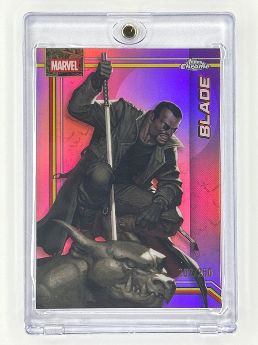 2026 Topps Marvel Chrome 017 Blade Pink Refractor Card 202/250