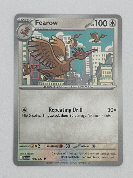 Pokémon Trading Card Game Mega Evolution MEG 103/132 Fearow Base Card