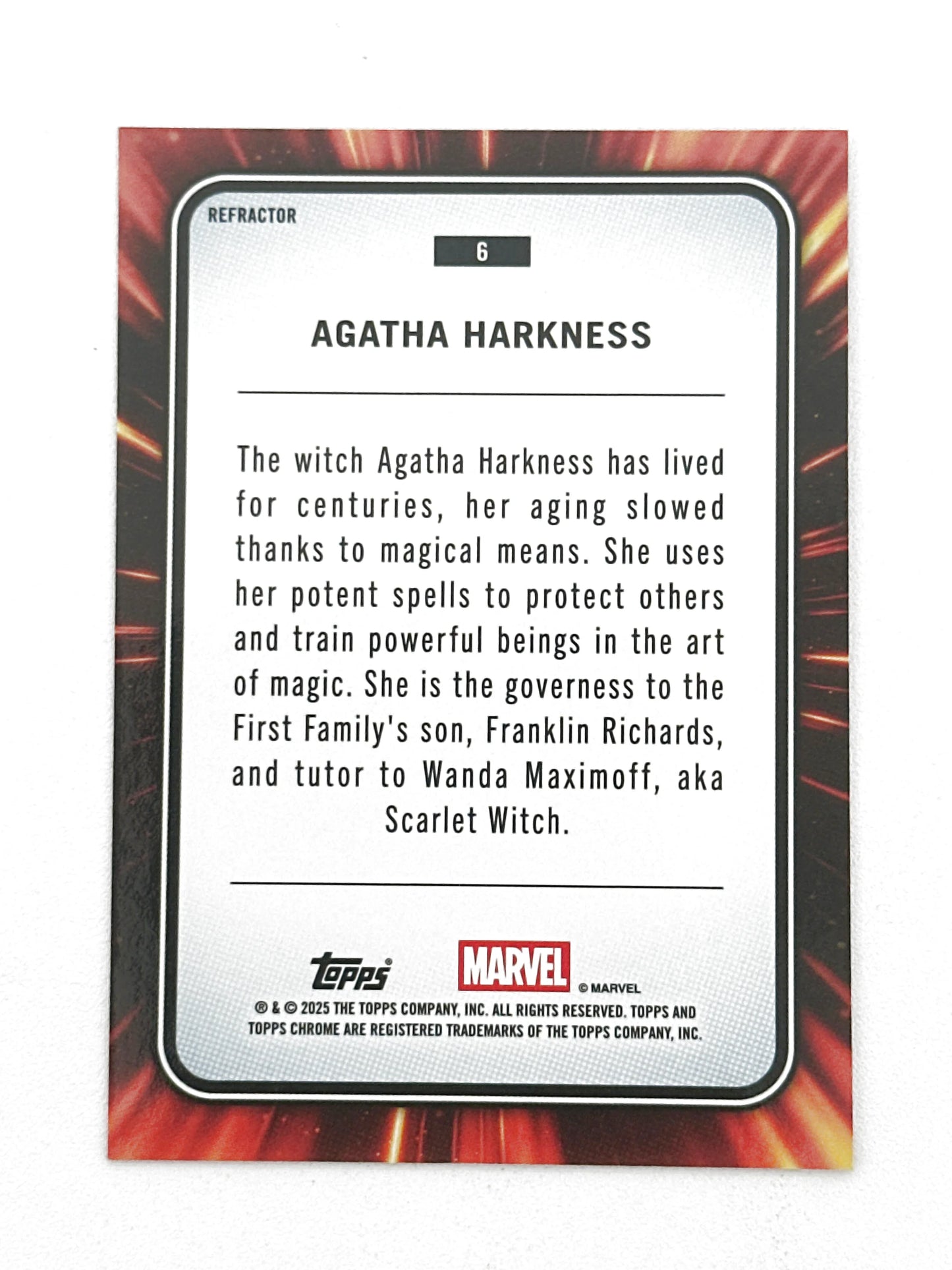 Marvel Topps Chrome Base Refractor Agatha Harkness