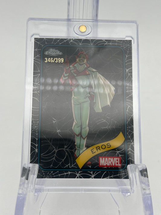 Marvel Topps Chrome Eros Spider Web Refractor /399