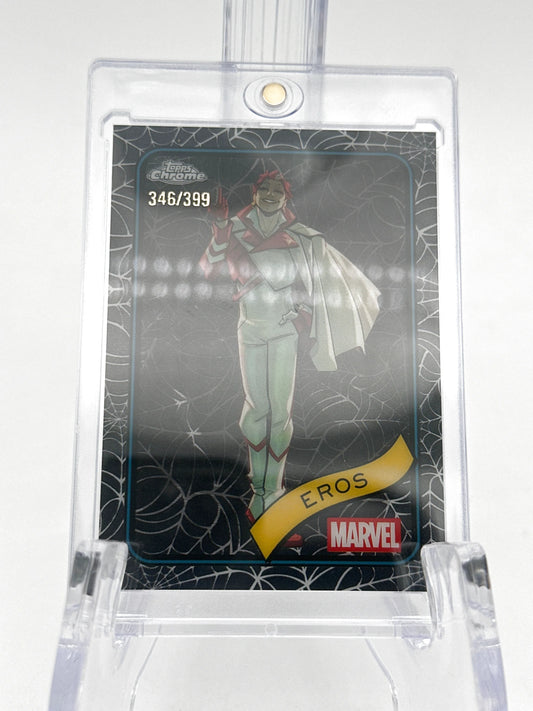 Marvel Topps Chrome Eros Spider Web Refractor /399