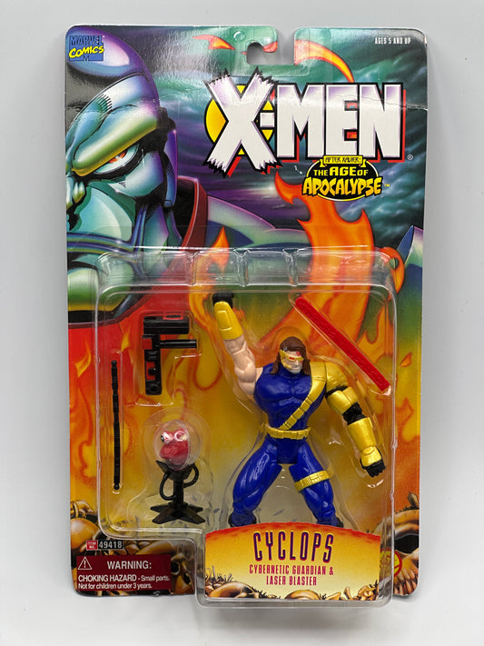 X-Men Age of Apocalypse Cyclops with Cybernetic Guardian & Laser Blaster Toy Biz Action Figure – 1995 Sealed