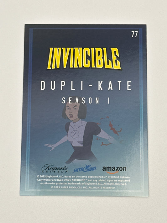 2025 Invincible Season 1 Keepsake Trading Card #077 Dupli-Kate Base Card