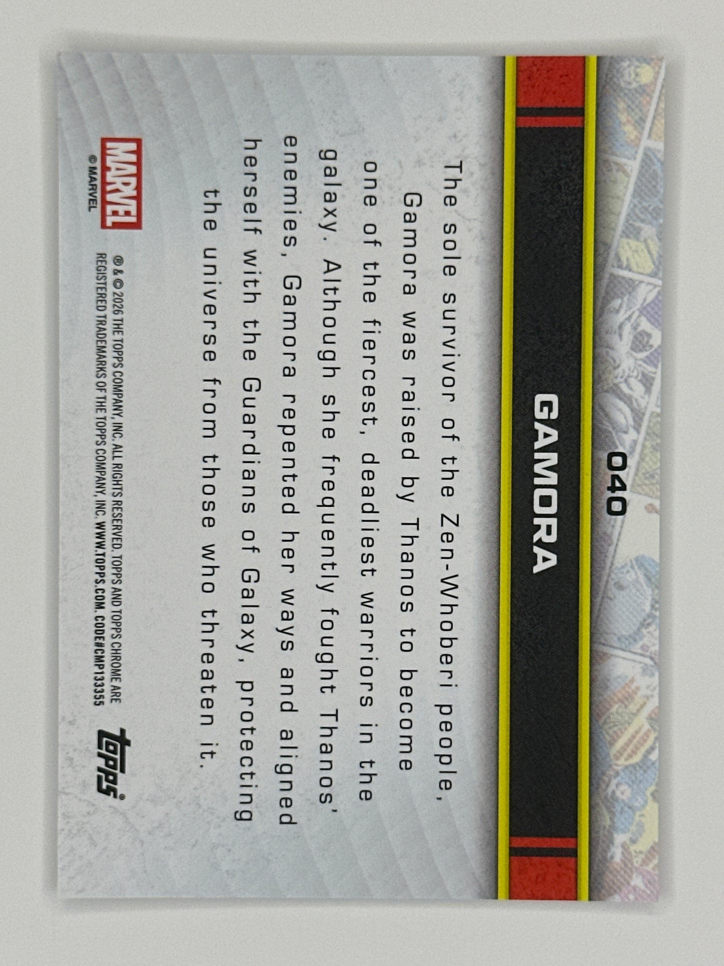 2026 Topps Marvel Chrome 040 Gamora Base Card