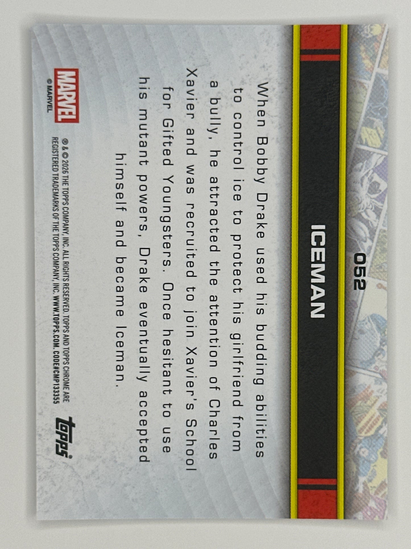 2026 Topps Marvel Chrome 052 Iceman Base Card