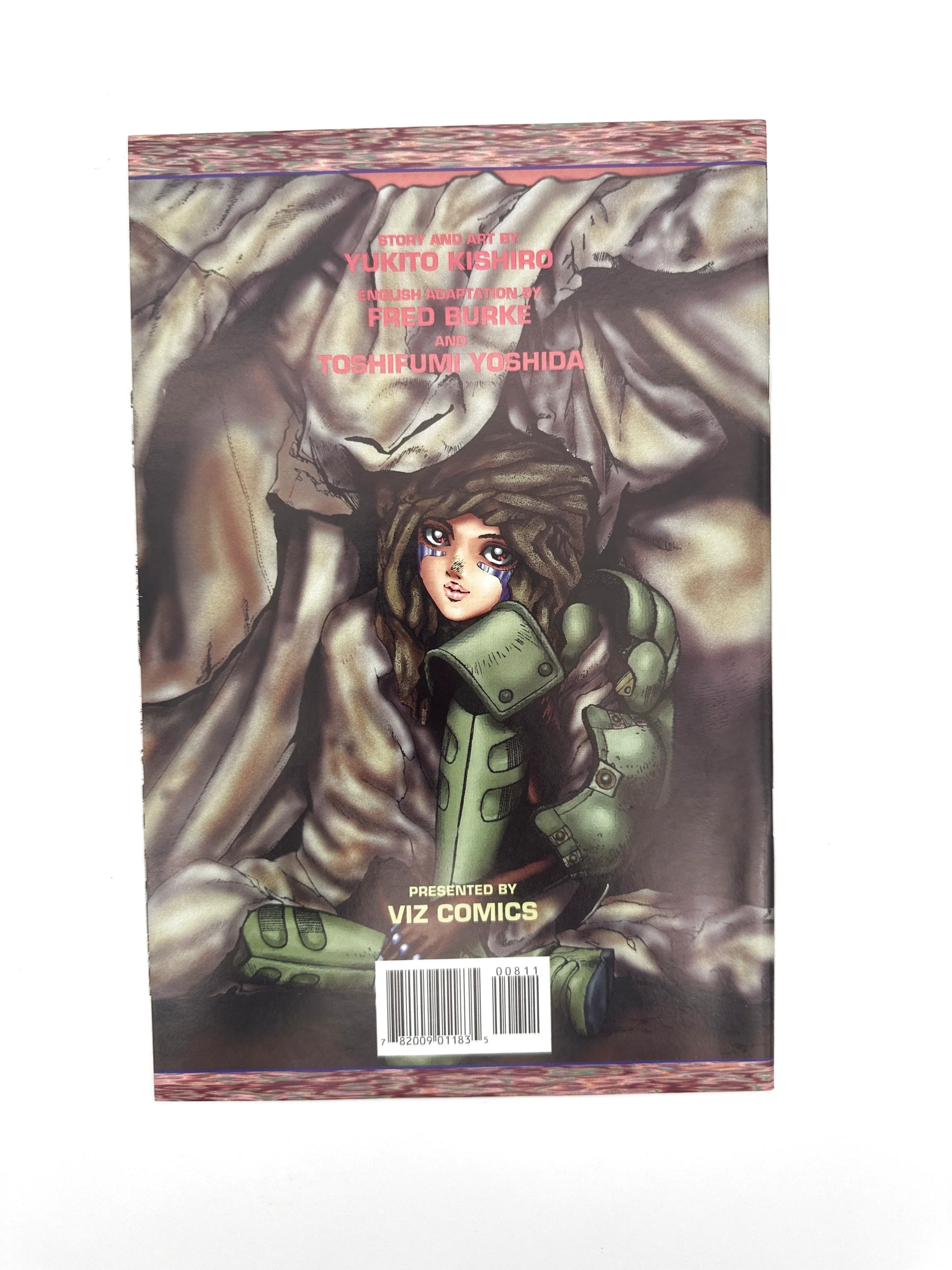 Manga comic book with a distressed character in green armor.
