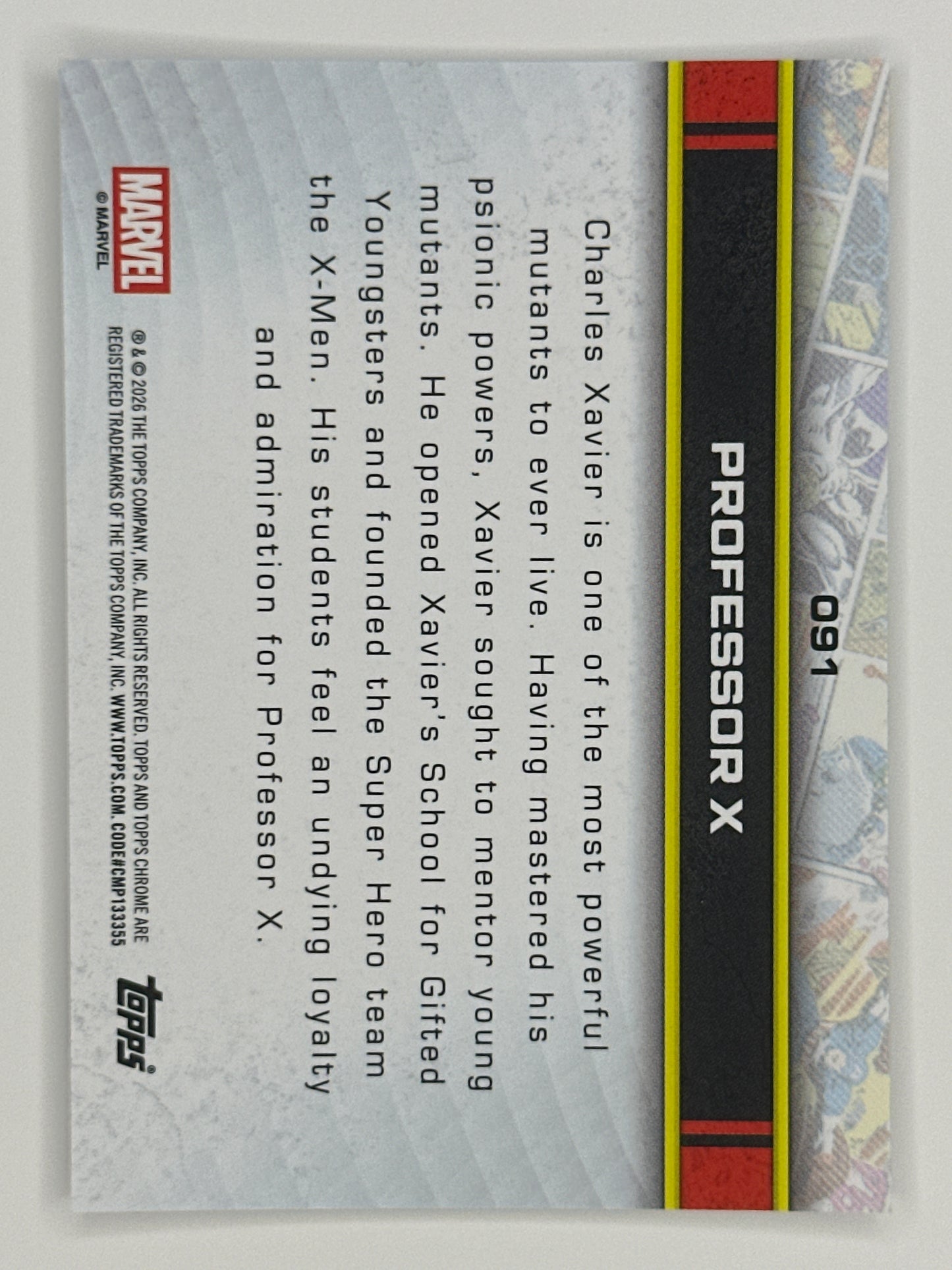 2026 Topps Marvel Chrome 091 Professor X Base Card