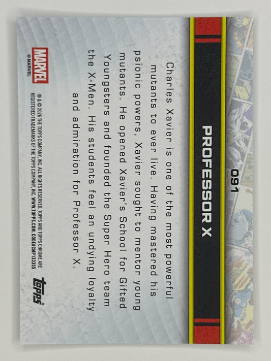 2026 Topps Marvel Chrome 091 Professor X Base Card