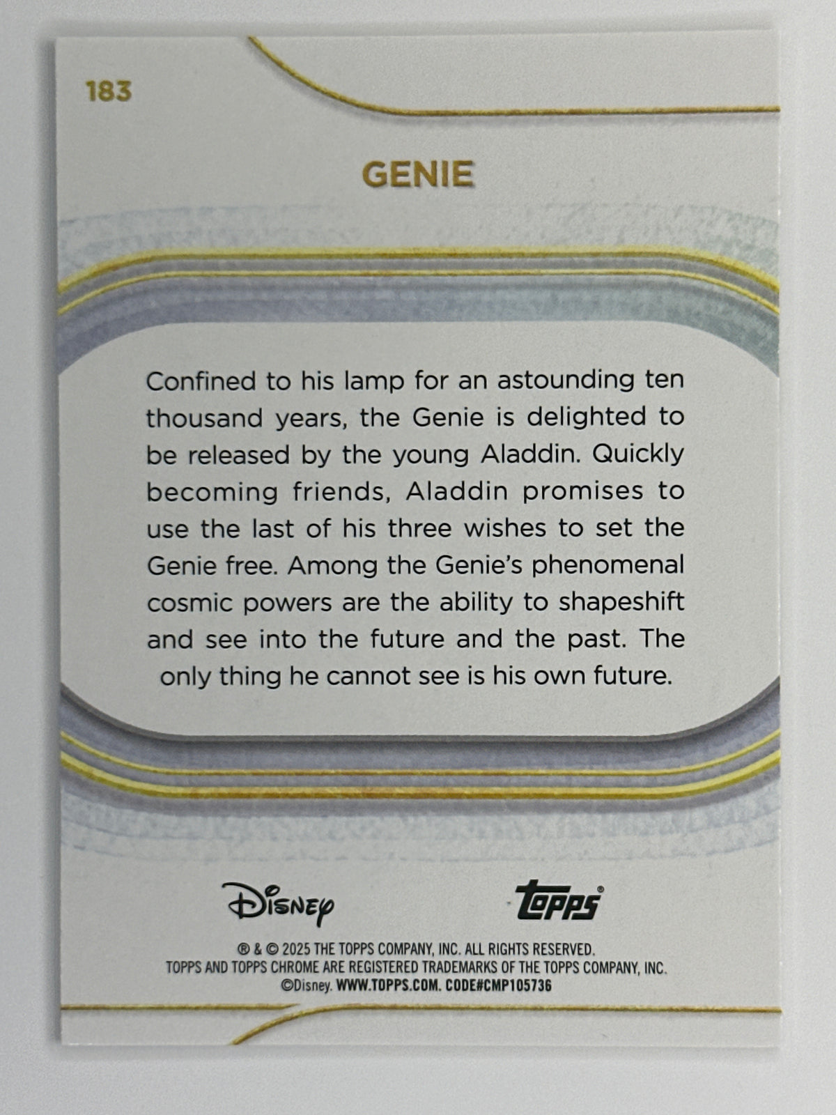 2025 Topps Disney Chrome 183 Genie Base Card
