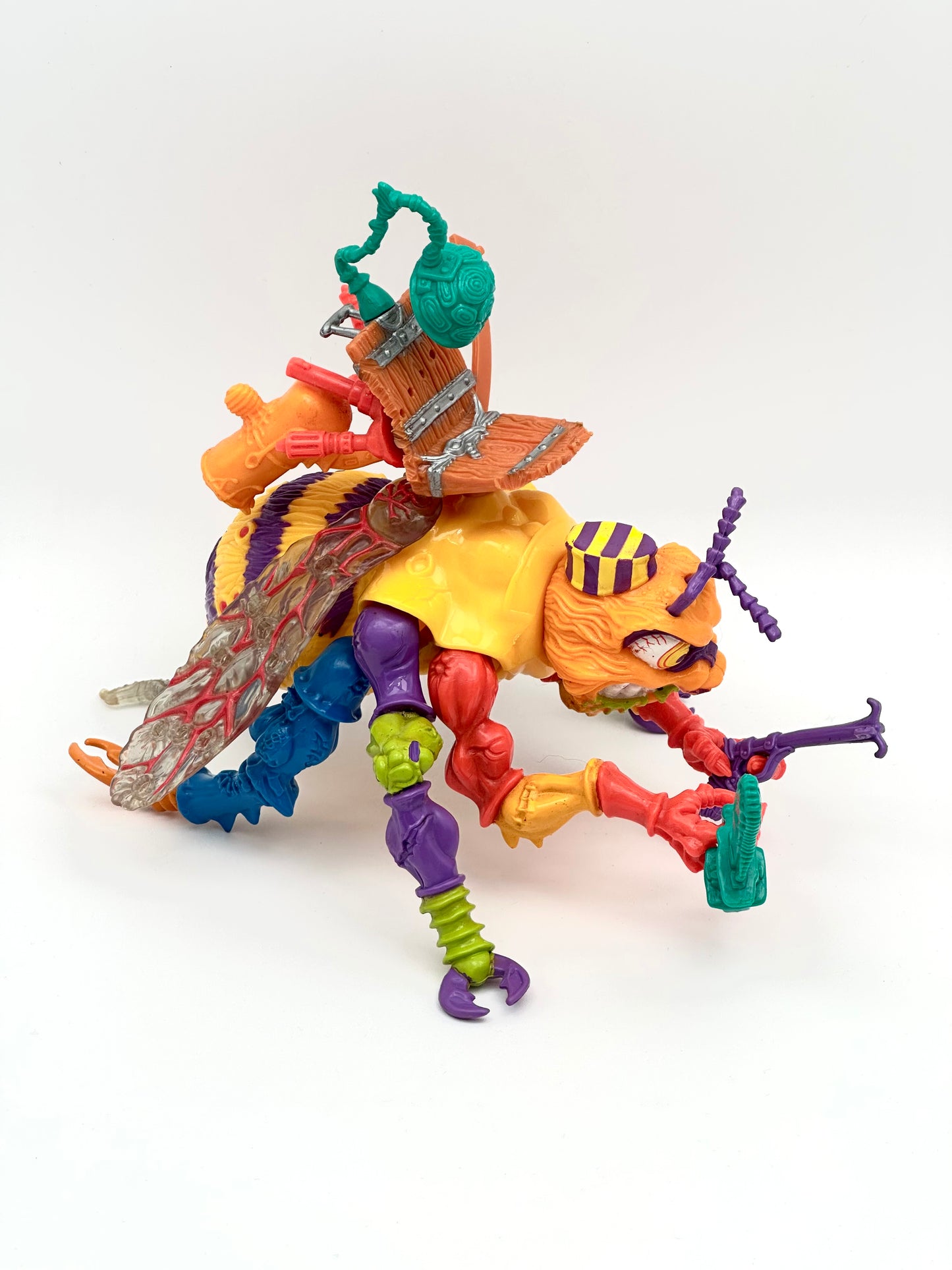 Vintage 1990 TMNT Killer Bee Mega Mutant Action Figure – Near Complete Original Playmates Release