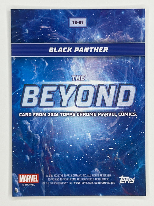 2026 Topps Marvel Chrome TB-09 Black Panther The Beyond Refractor Card