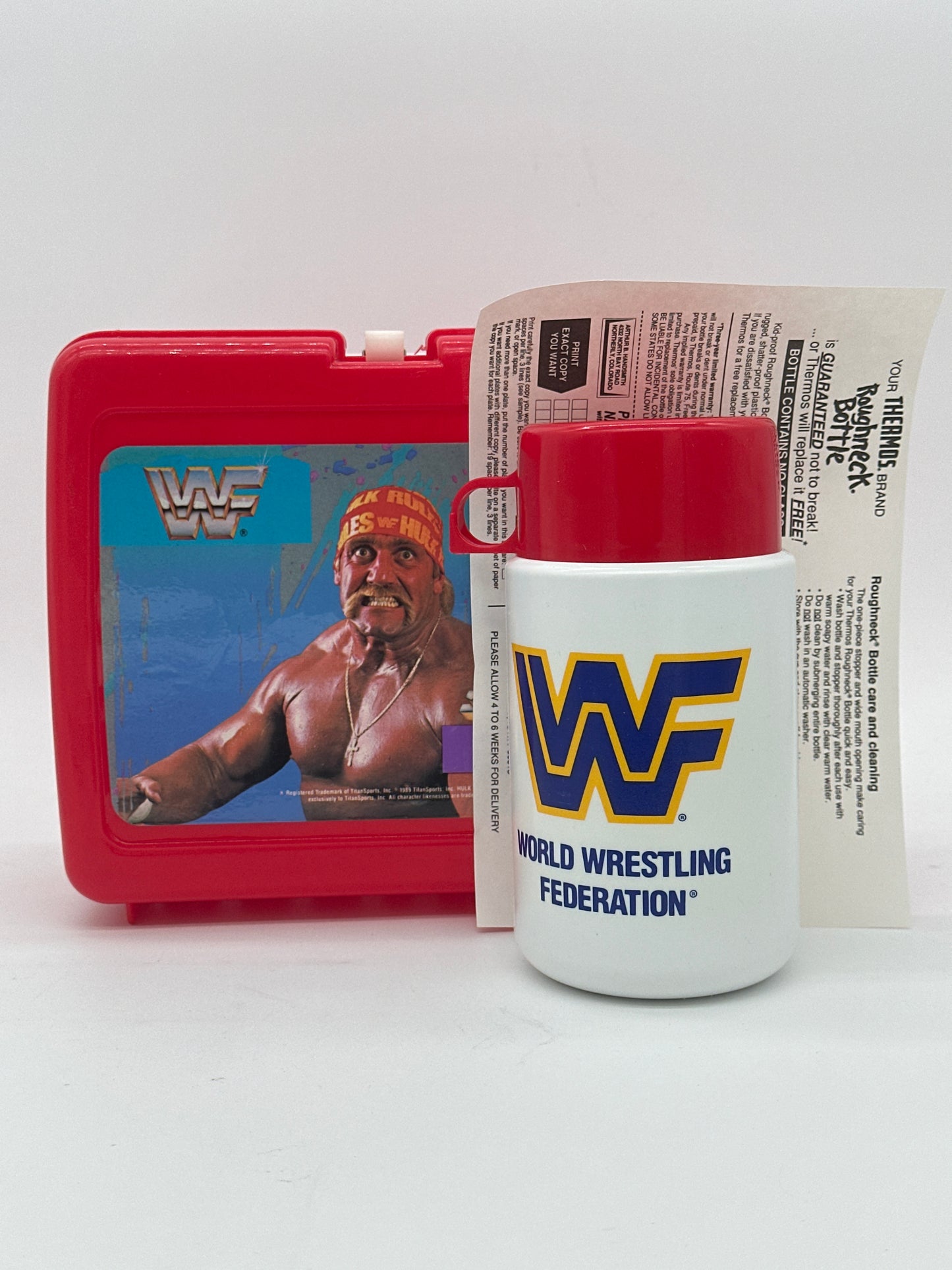 Hulk Hogan Superstars 1989 Vintage Lunch Box and Thermos with Original Paperwork