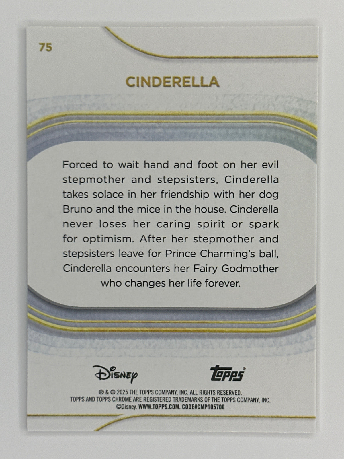 2025 Topps Disney Chrome 075 Cinderella Base Card