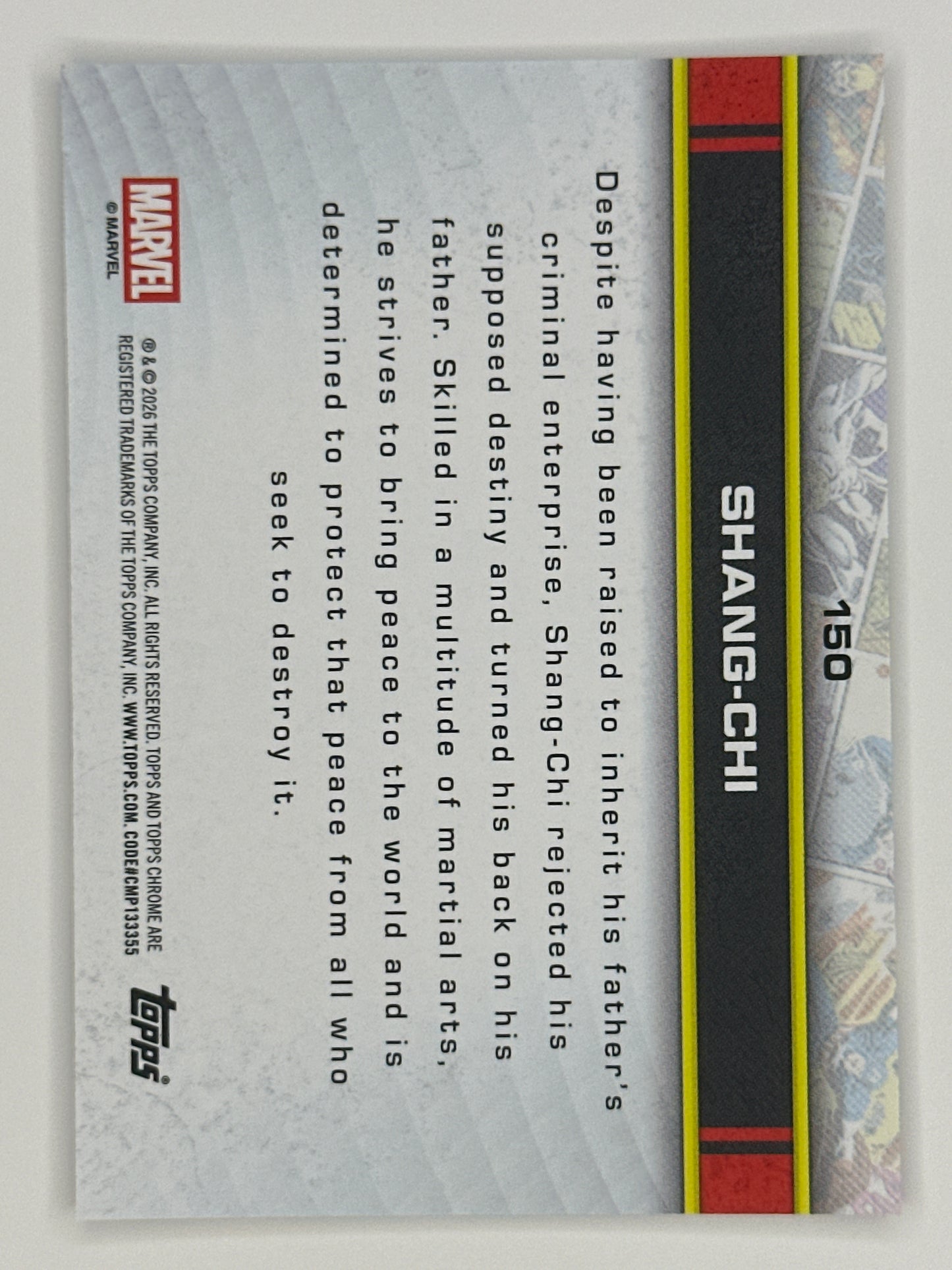 2026 Topps Marvel Chrome 150 Shang-Chi Base Card