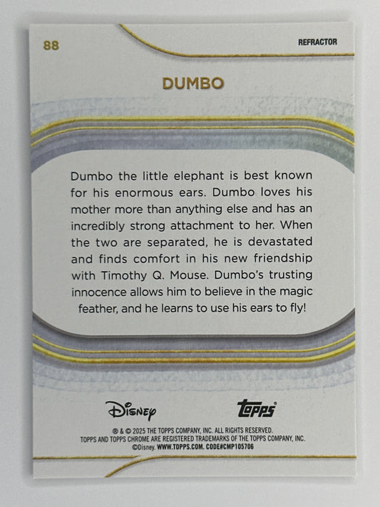 2025 Topps Disney Chrome 088 Dumbo Base Refractor Card