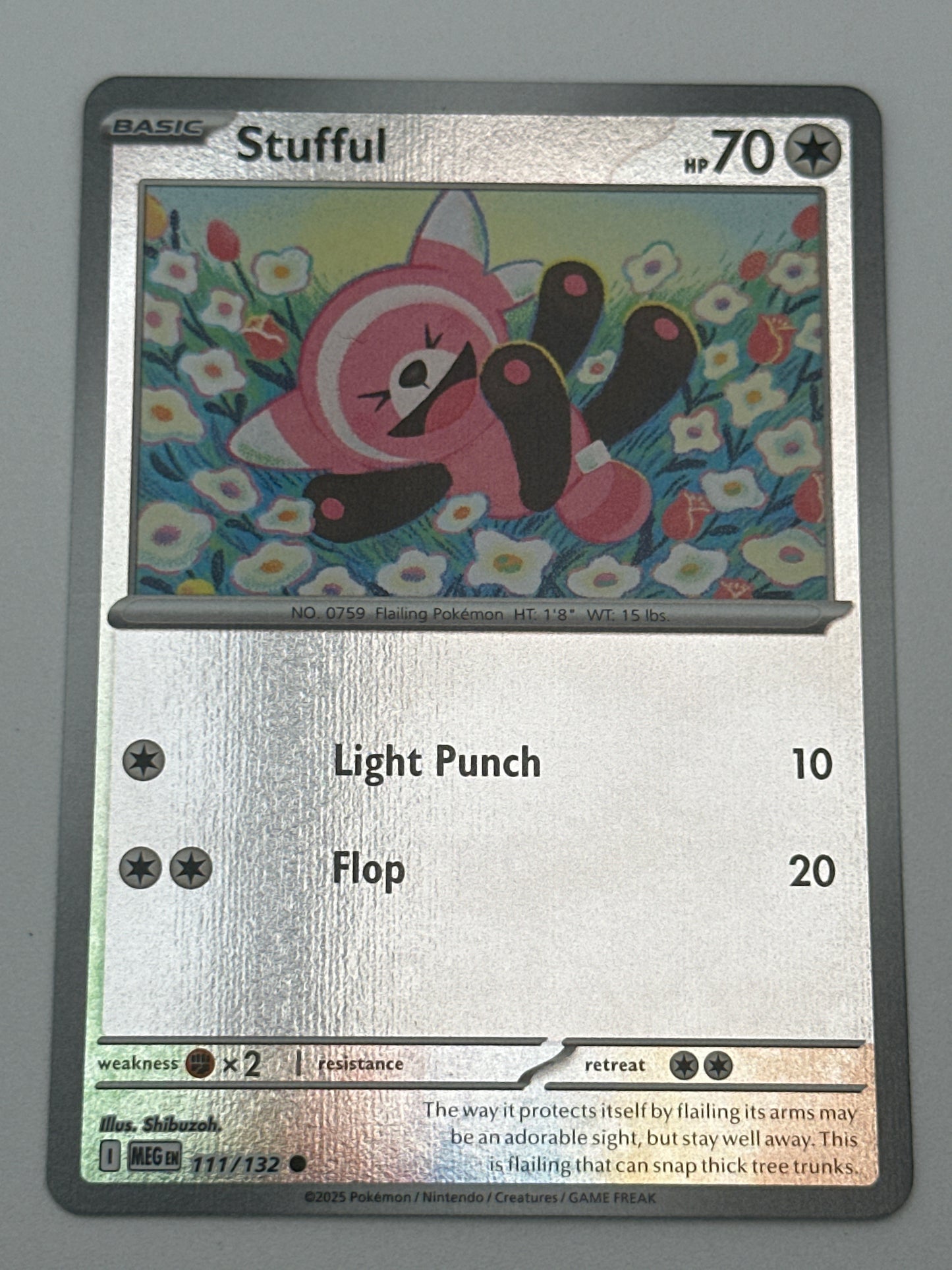 Pokémon Trading Card Game Mega Evolution MEG 111/132 Stufful Reverse Holo Card