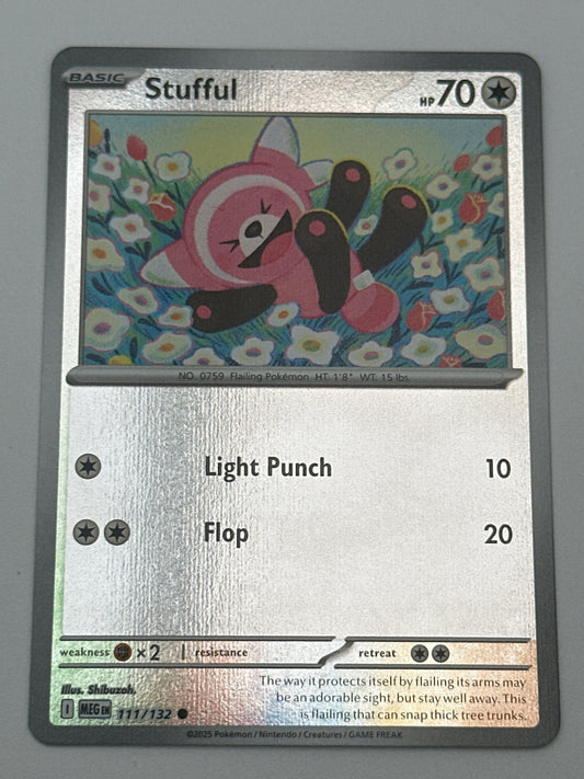 Pokémon Trading Card Game Mega Evolution MEG 111/132 Stufful Reverse Holo Card