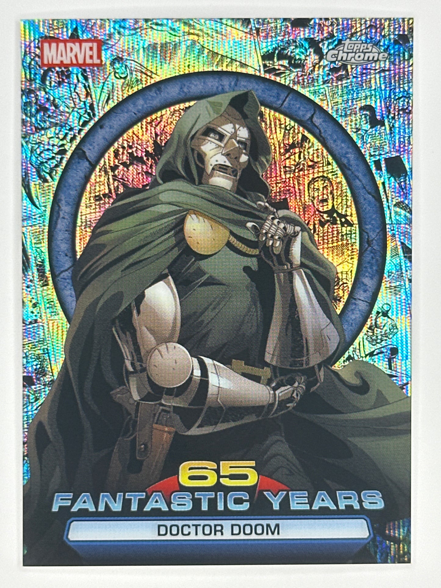 2026 Topps Marvel Chrome FY-05 Doctor Doom 65 Fantastic Years Refractor Card