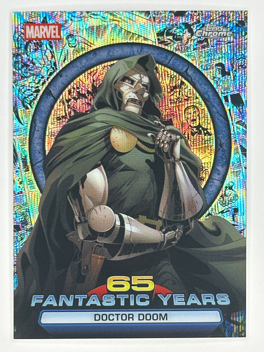 2026 Topps Marvel Chrome FY-05 Doctor Doom 65 Fantastic Years Refractor Card