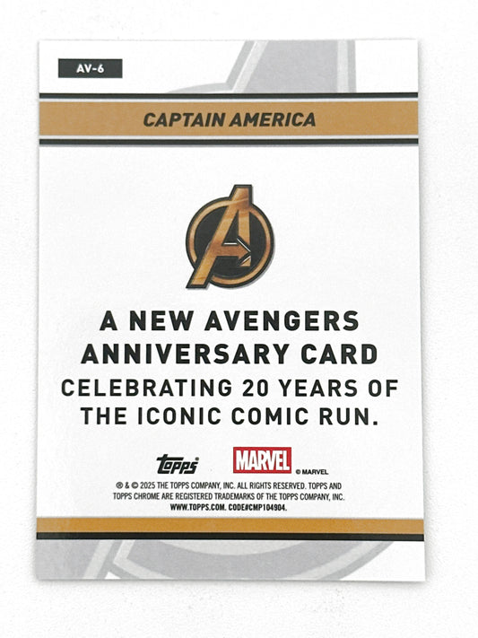 2025 Topps Marvel Chrome #000AV-6 Captain America New Avengers 20 Years