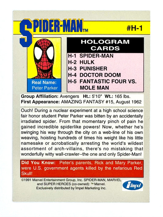 1991 Impel Marvel Universe Series 2 #000H-1 Spider-Man Hologram