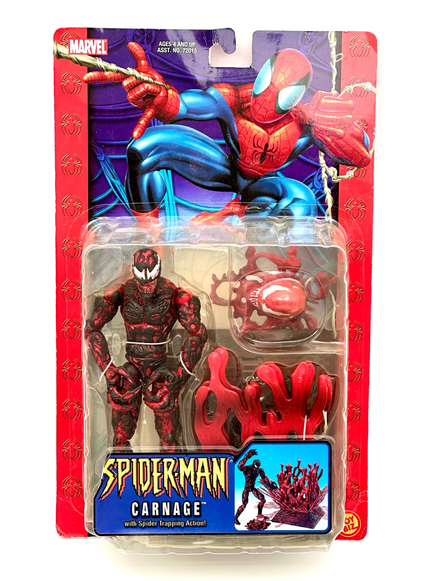 Spider-Man Carnage with Spider Trapping Action Toy Biz Action Figure – 2004 Sealed
