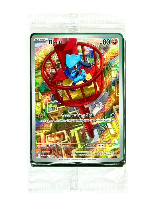 Pokémon Trading Card Game Mega Evolution MEP 010 Riolu Black Star Promo Card Sealed