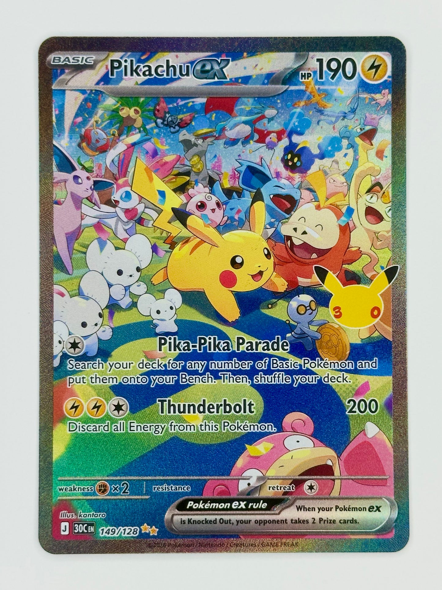 Pokémon Trading Card Game 30th Celebration 30C 149/128 Pikachu ex Special Illustration Rare