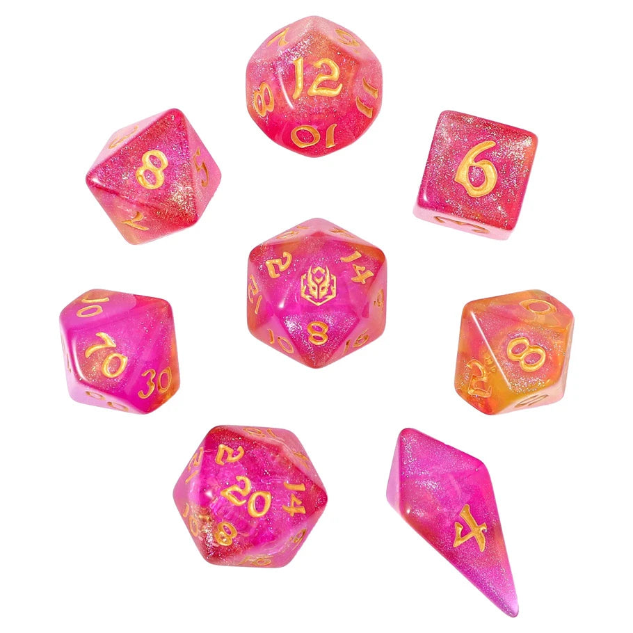Wyrmforged Rollers Dragon Bait 8-Piece Polyhedral RPG Dice Set