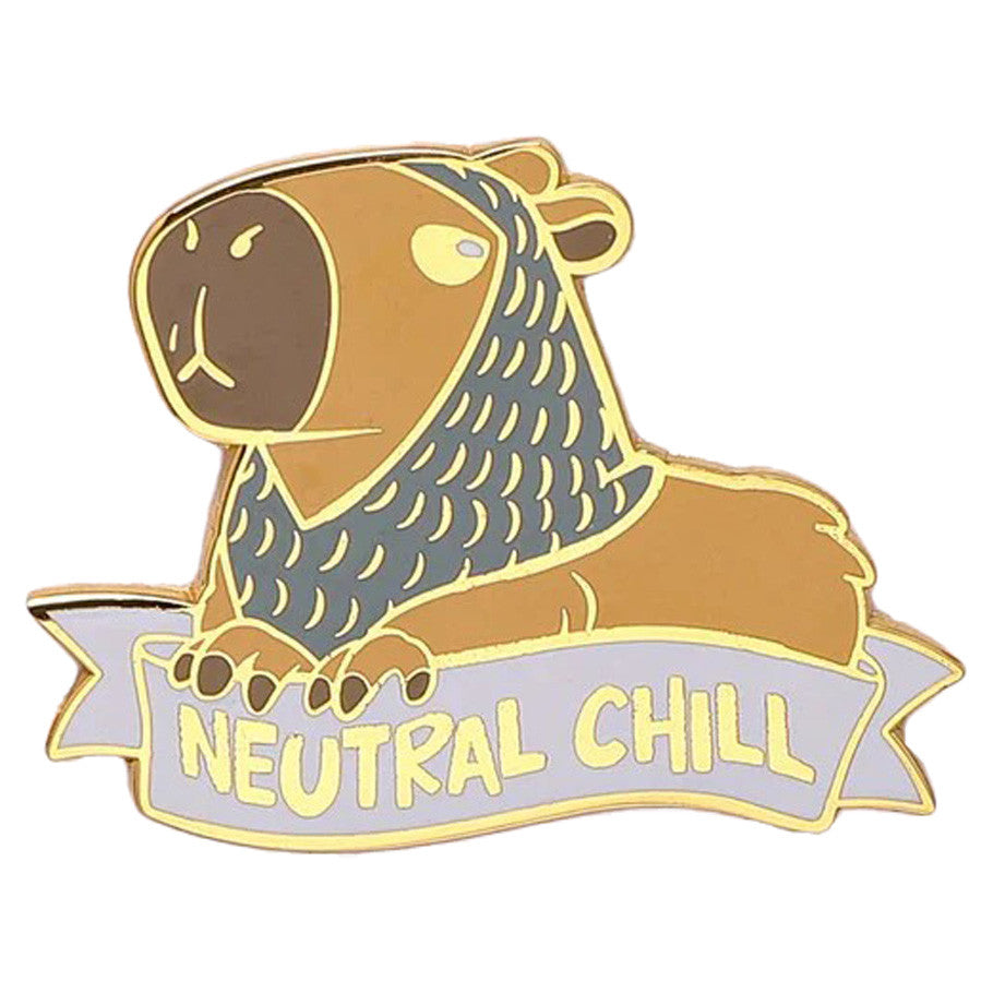 Alternative Alignments: Neutral Chill Capybara Hard Enamel Pin