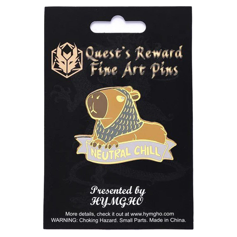 Alternative Alignments: Neutral Chill Capybara Hard Enamel Pin