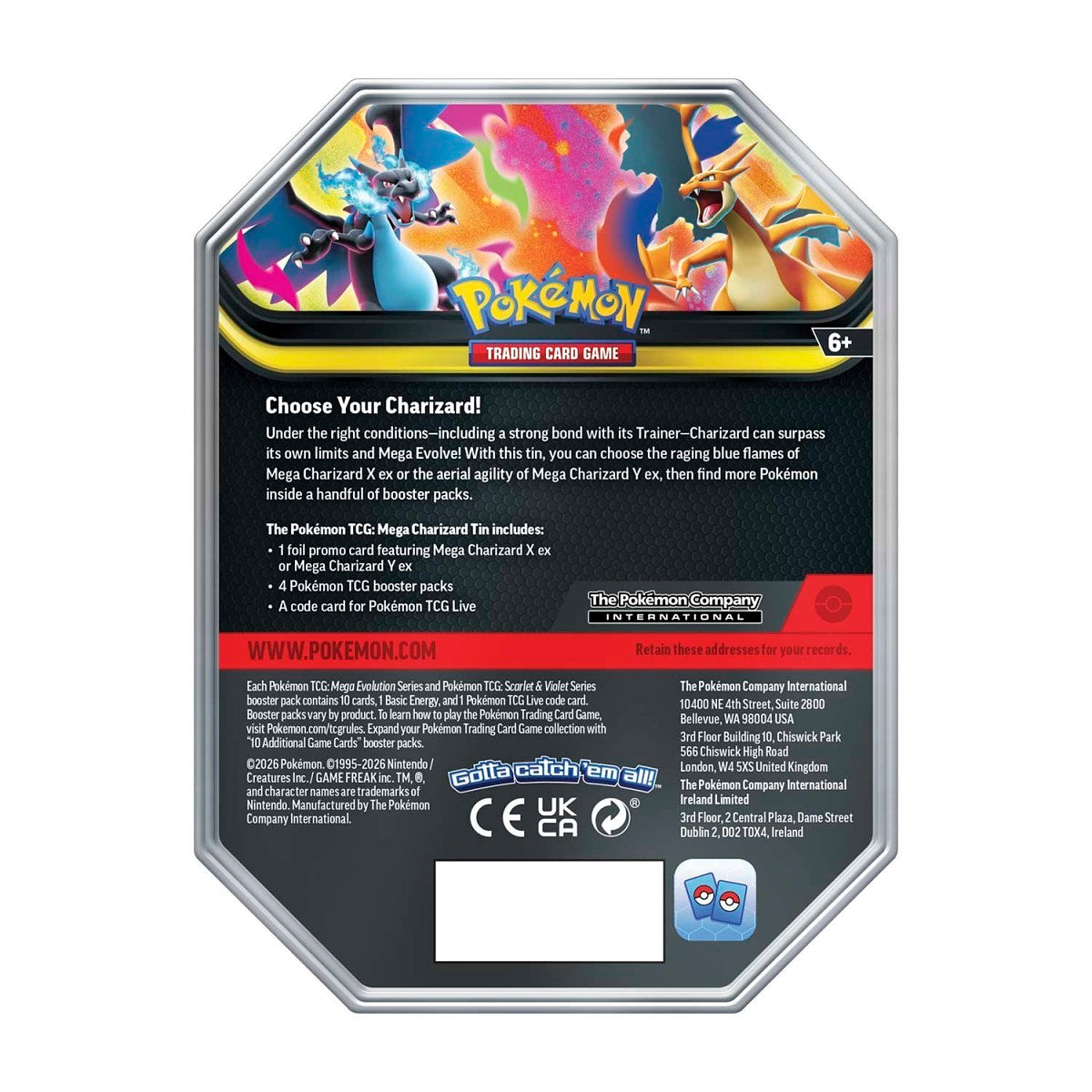 Pokémon Trading Card Game Mega Charizard Tin (Mega Charizard Y)