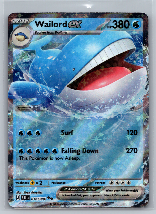 Pokémon Trading Card Game Mega Evolution Pitch Black PBL 016/084 Wailord ex Card