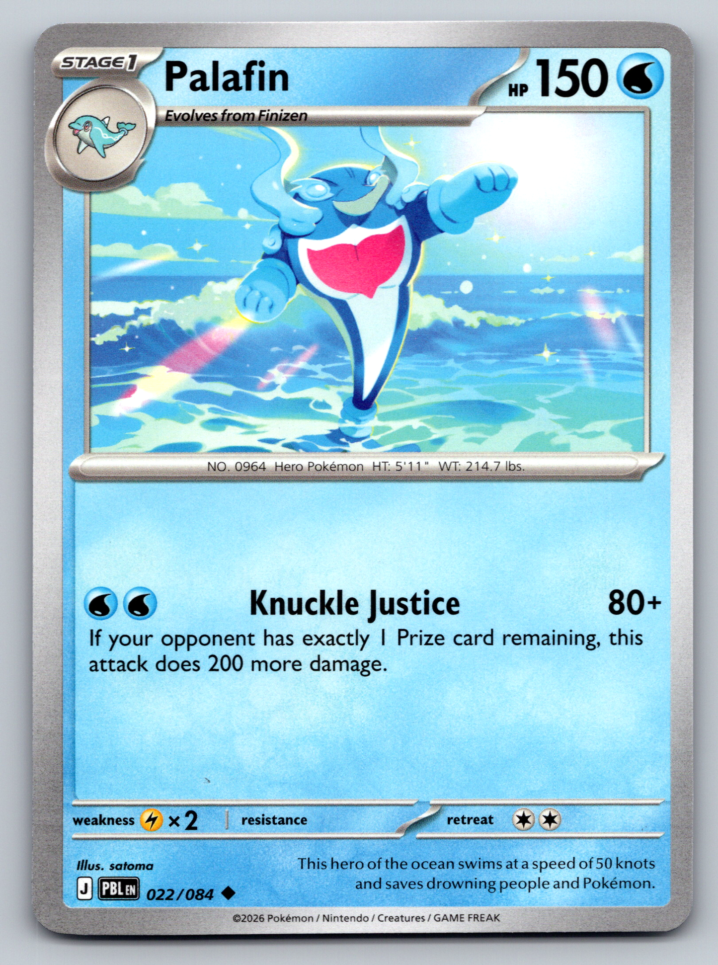 Pokémon Trading Card Game Mega Evolution Pitch Black PBL 022/084 Palafin Card