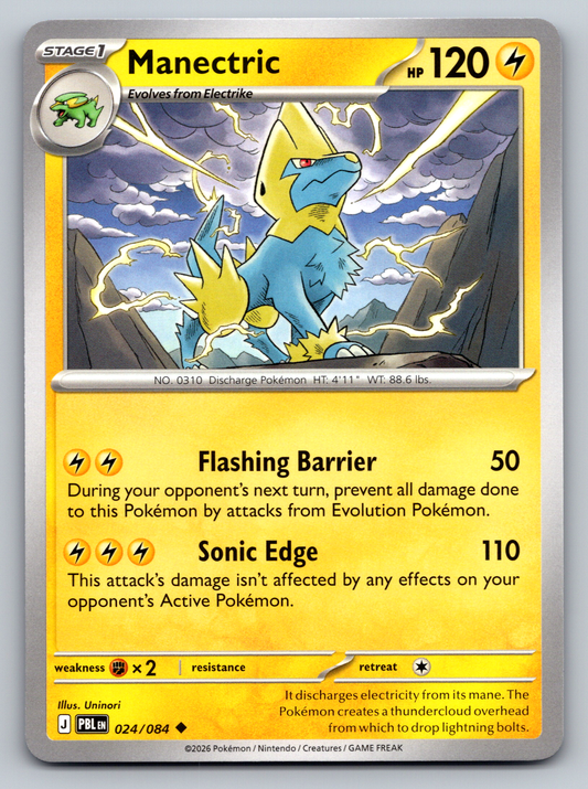 Pokémon Trading Card Game Mega Evolution Pitch Black PBL 024/084 Manectric Card