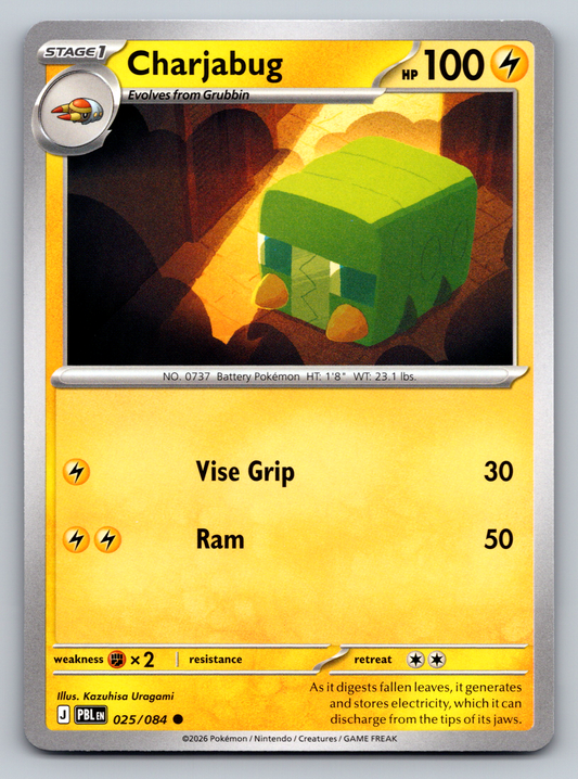 Pokémon Trading Card Game Mega Evolution Pitch Black PBL 025/084 Charjabug Card