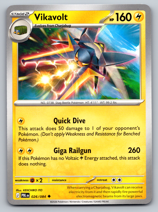 Pokémon Trading Card Game Mega Evolution Pitch Black PBL 026/084 Vikavolt Card