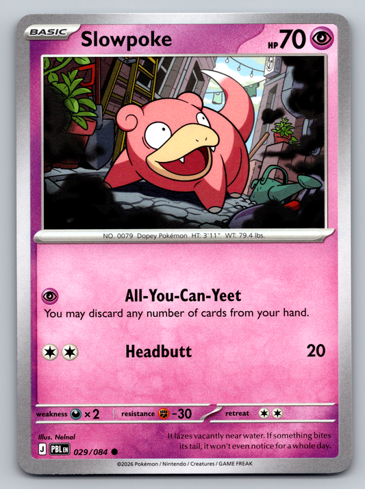 Pokémon Trading Card Game Mega Evolution Pitch Black PBL 029/084 Slowpoke Card