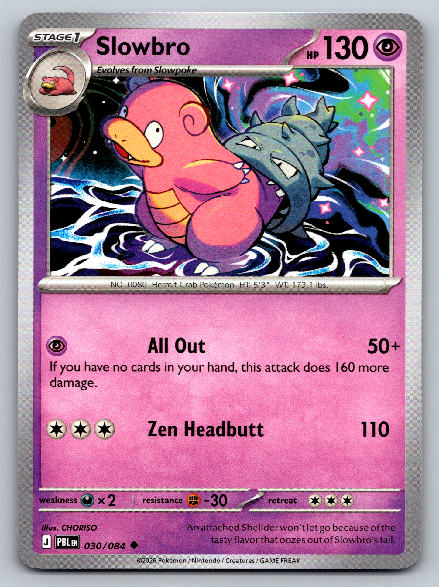 Pokémon Trading Card Game Mega Evolution Pitch Black PBL 030/084 Slowbro Card