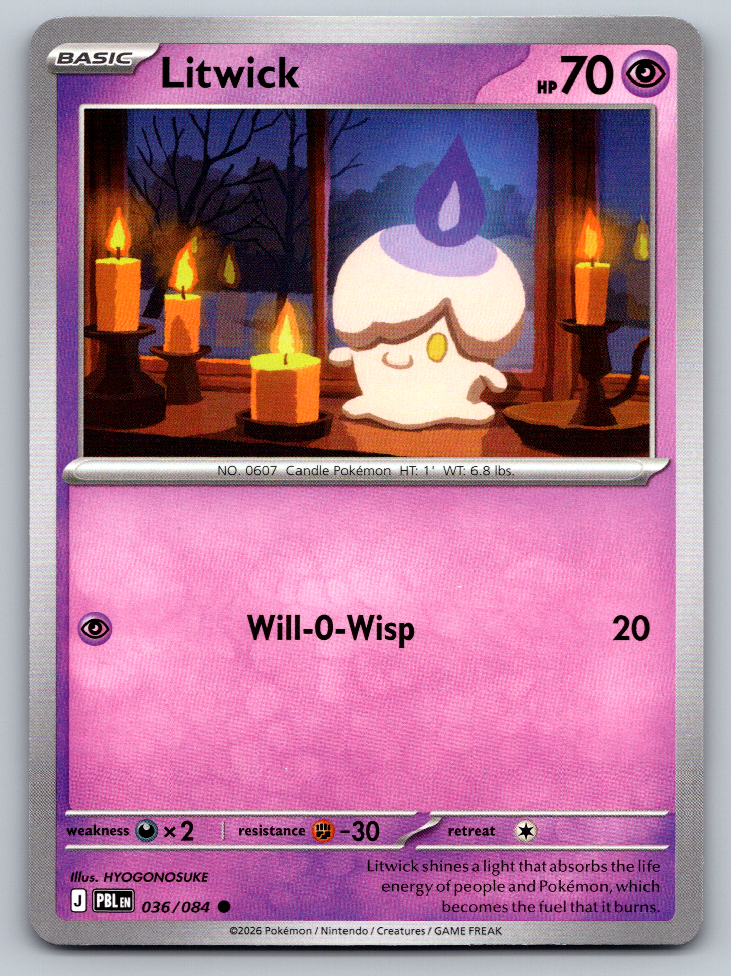 Pokémon Trading Card Game Mega Evolution Pitch Black PBL 036/084 Litwick Card
