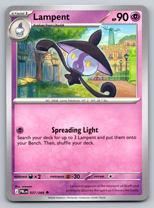 Pokémon Trading Card Game Mega Evolution Pitch Black PBL 037/084 Lampent Card