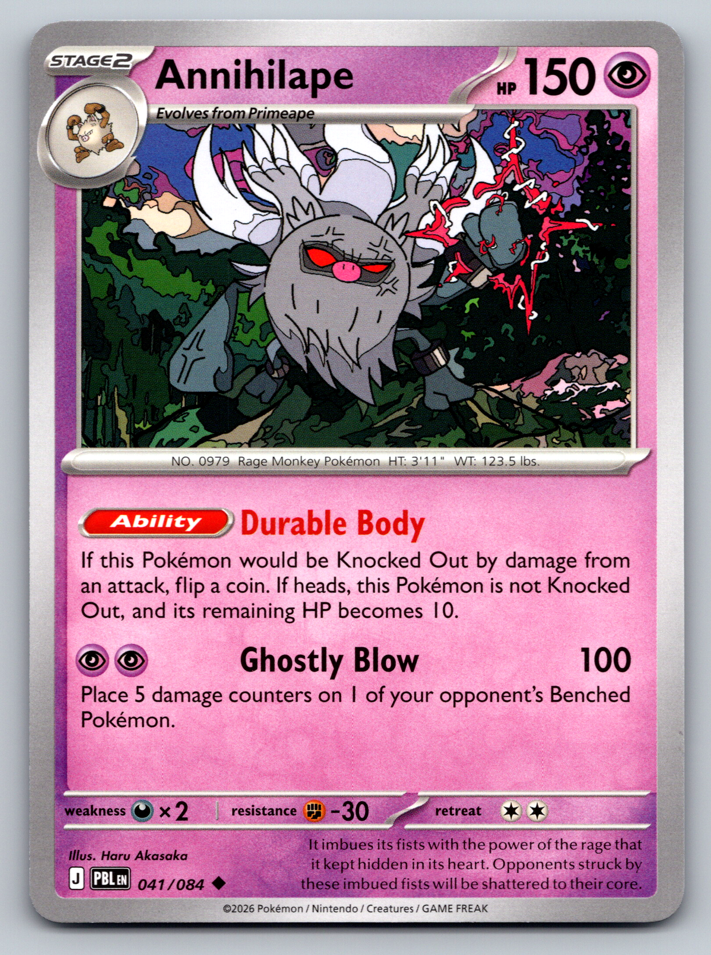 Pokémon Trading Card Game Mega Evolution Pitch Black PBL 041/084 Anihilape Card