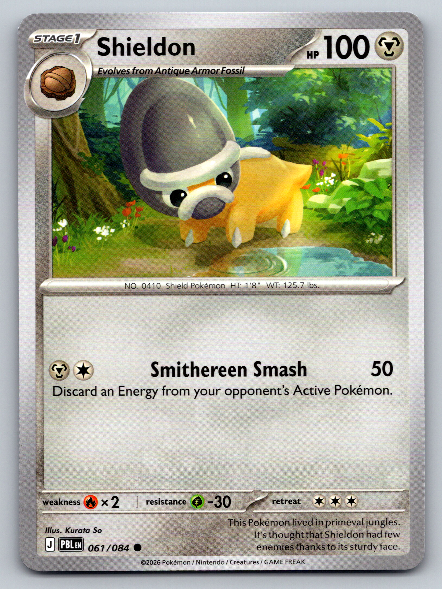 Pokémon Trading Card Game Mega Evolution Pitch Black PBL 061/084 Shieldon Card