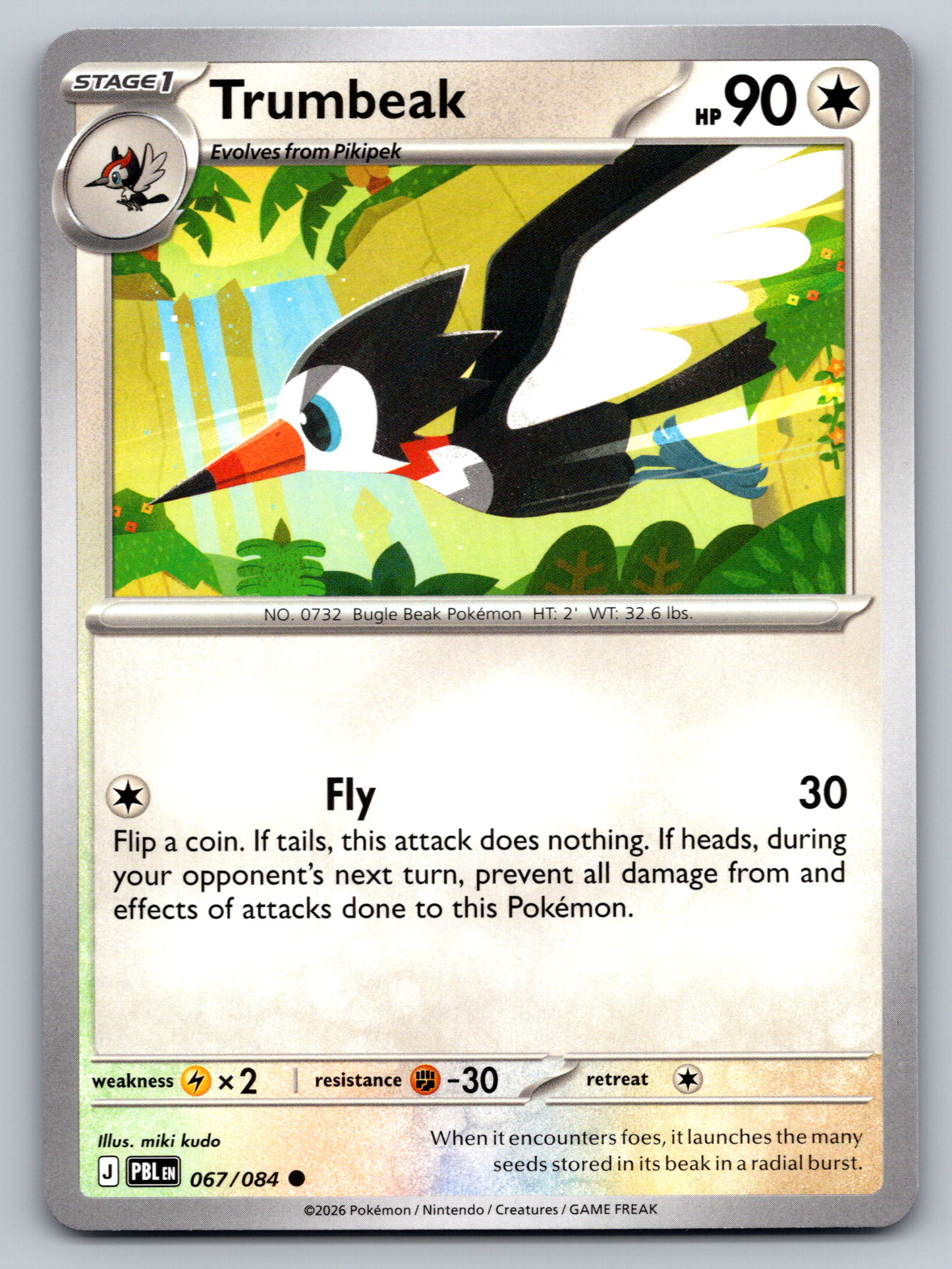 Pokémon Trading Card Game Mega Evolution Pitch Black PBL 067/084 Trumbeak Card